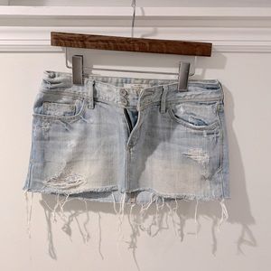 Abercrombie & Fitch Vintage Destroyed Denim Mini Skirt (Size 4)